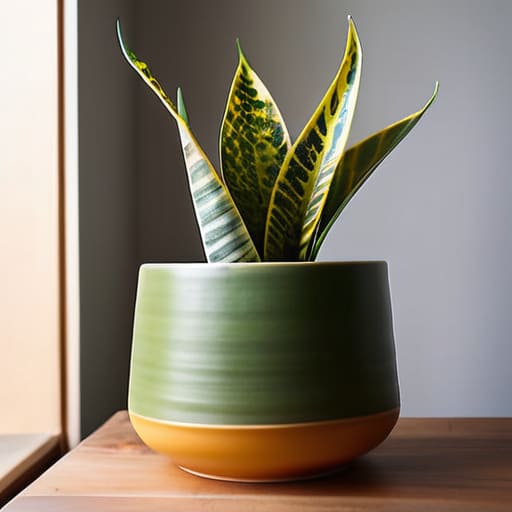 The Unkillable Snake Plant in dim light.