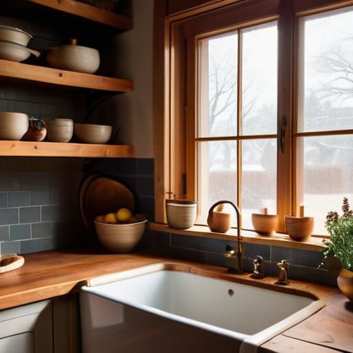 Bringing the Warmth Home with cozy kitchen.